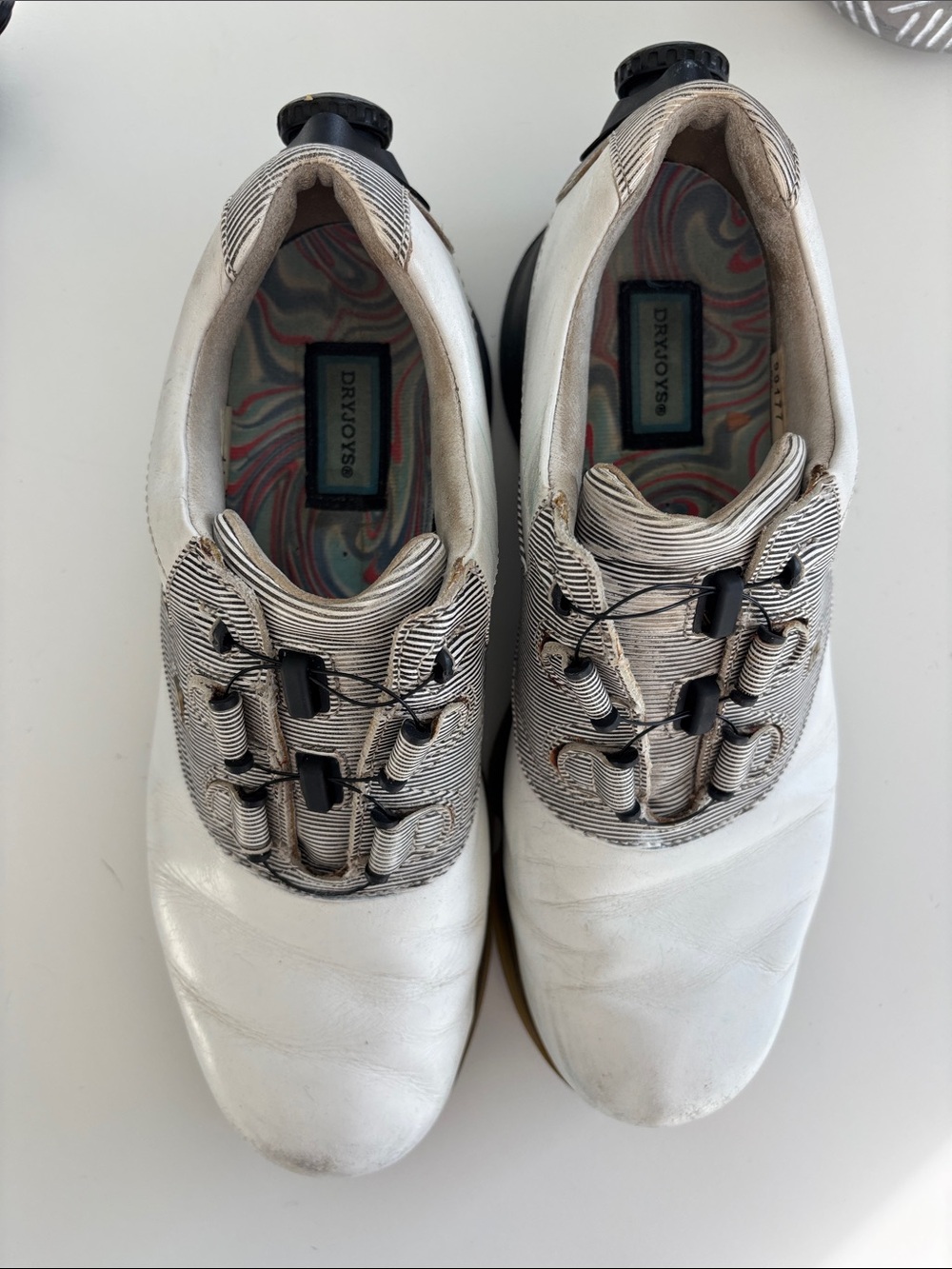 Footjoy Golf Shoes white with Black insert Size 8